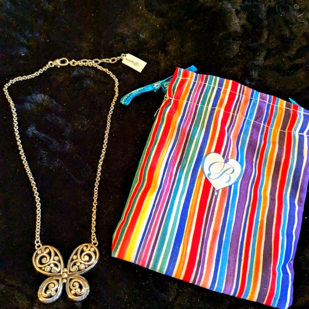 Brighton Silver Butterfly Necklace with Pouch